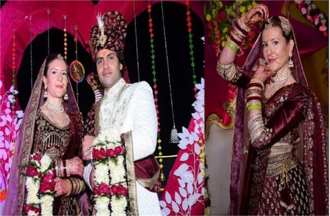Married according to Hindu customs, Haryana's Amit Narwar fell in love with France's Sissel Marelli