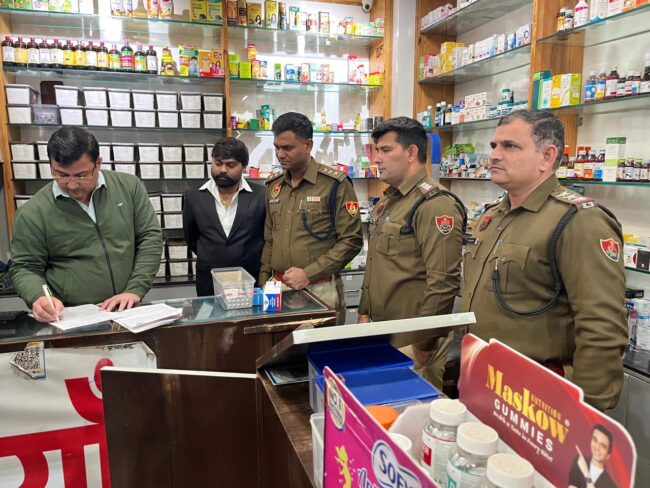 Checking was done at medical stores under the anti-drug campaign run by Haryana Police