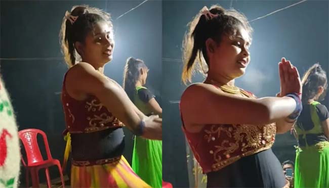 Watch the video, oh my god what are we seeing! Bar girls were made to dance on Hanuman Chalisa in the orchestra