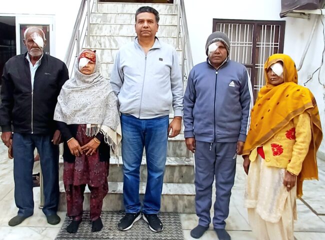 Sai Mitra Mandal Charitable Trust organised a free eye check-up camp in Wazirpur Greater Faridabad
