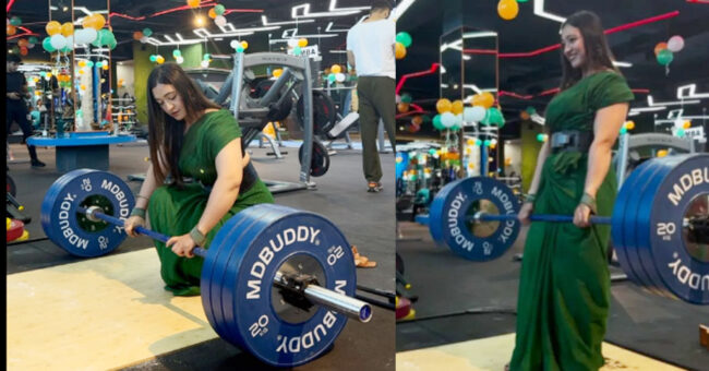 Viral On Social Media: Seeing the power of Bhabhi who arrived in the gym wearing a saree, even the best wrestlers started sweating