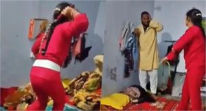Video: The woman continued to abuse and lash out at the cleric, who kept crying and pleading, even as the cleric tightened his scarf around her waist.