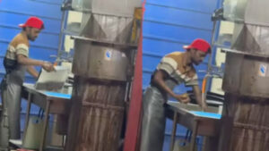 May God save us from this food! You'll feel like vomiting just by watching the video; leftover food was washed and served again.