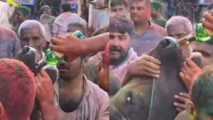 A case has now been filed after the video went viral, in which a buffalo was given alcohol on Holi two years ago in Haryana.