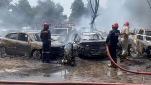 Firefighters Bring Blaze Under Control: Massive Fire Engulfs 20 Cars in East Delhi's New Ashok Nagar