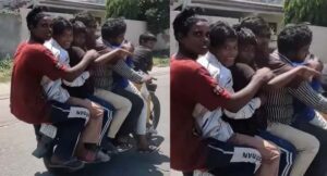Traffic Police Seize Motorcycle; 'Stuntman' Carrying Seven People on a Single Bike Faces the Music