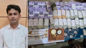 Bundles of currency notes were recovered from the house during the raid. A Traffic Inspector from the RTO office was caught red-handed while accepting a bribe.